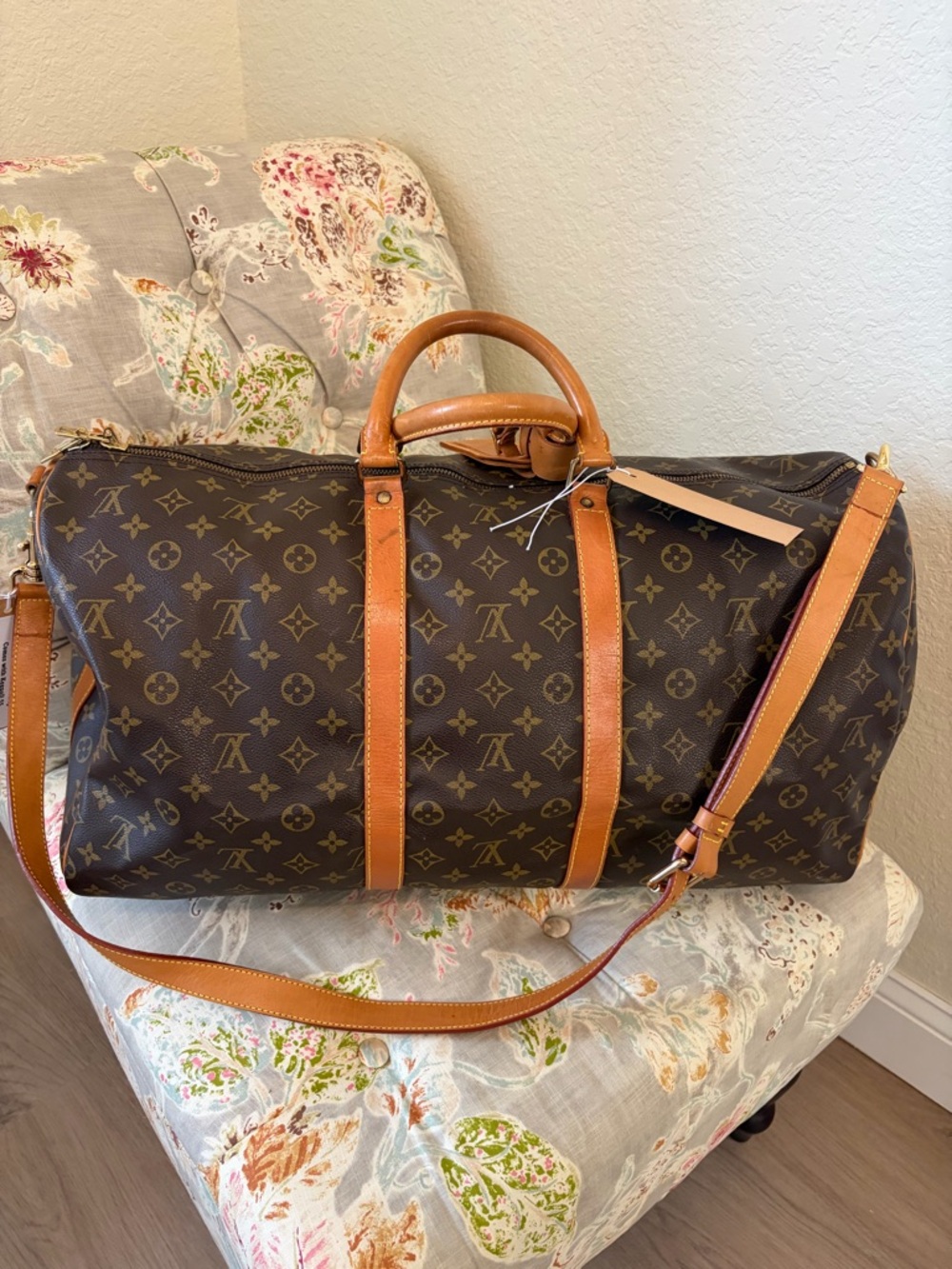Louis Vuitton Brown Monogram Canvas Keepall 55 Bandouliere Travel Bag - Picture 4 of 12